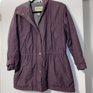 Eddie Bauer Vintage Womens Purple Cinch Waist Winter Coat XS Gently Worn